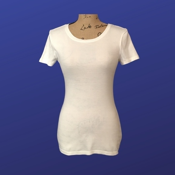 OLD NAVY 100% Cotton Short Sleeve Tee, LOT of 2, WHITE, Size Small, NWOT - Picture 1 of 10